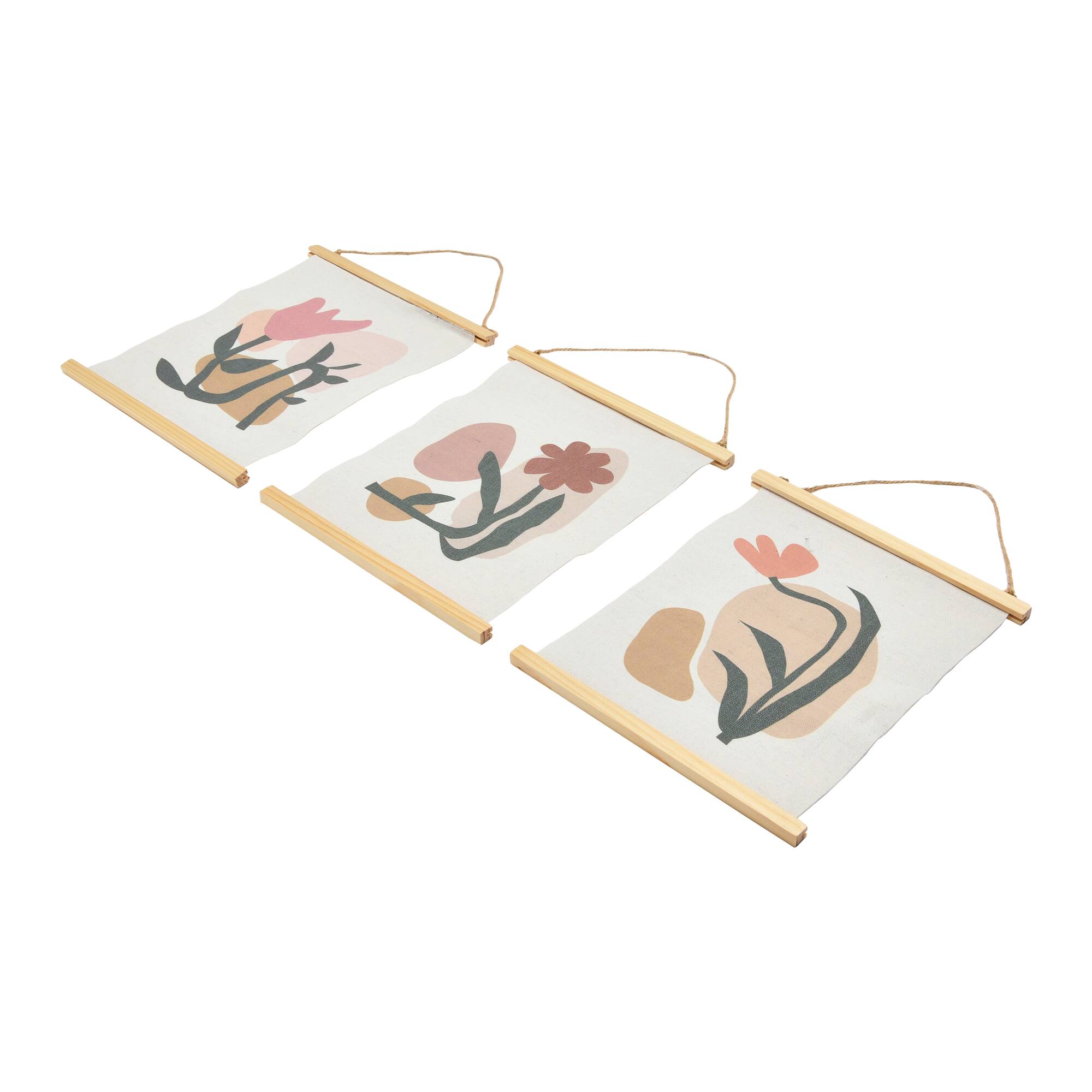 Hello Honey® Abstract Floral Canvas Wall Scrolls, 3ct.